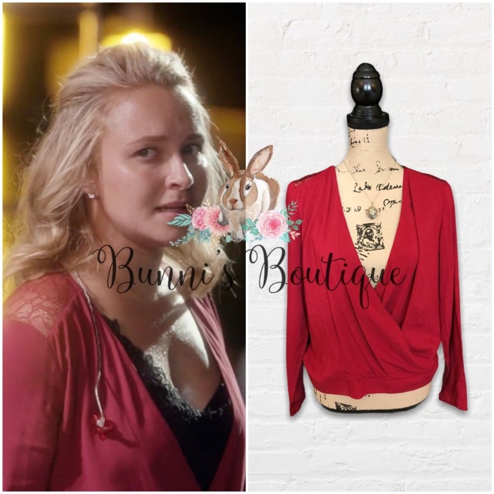 Juliette Barnes' The Kooples Faux Wrap Top